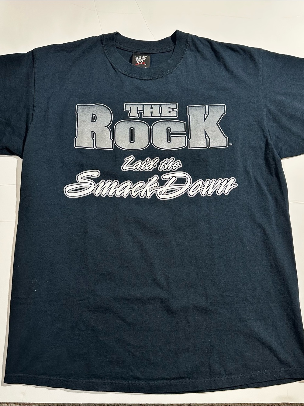 Vintage WWF The Rock Smackdown Y2K Graphic Wrestling Tee Size XL